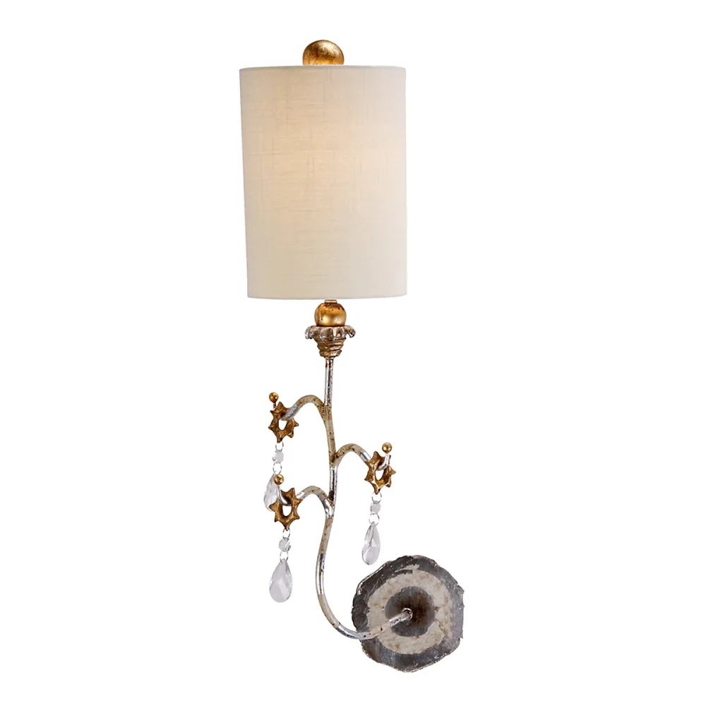 Elstead Tivoli – Applique murale d'intérieur à 1 lumière | argent | crème | E27