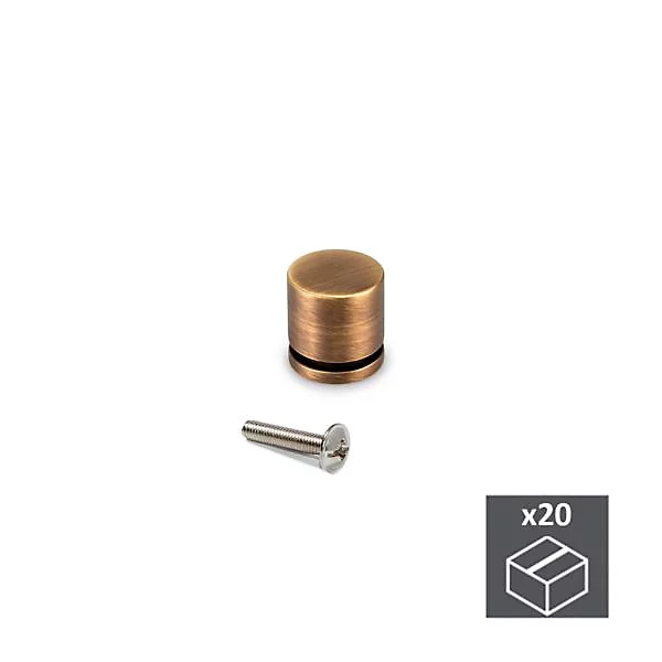 Emuca boutons pour meubles Varadero – diamètre 25mm, Zamak, Or ancien, lot de 20