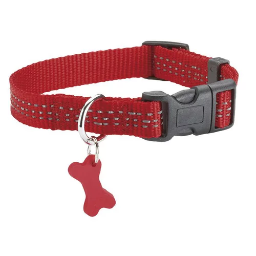 Univers végétal:Collier pour chien coloris rouge en nylon tressé Bobby Safe – Taille M