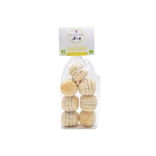 Extérieur durable:Macarons bio au citron et pavot Biscuit bio des Savoie - 150 g