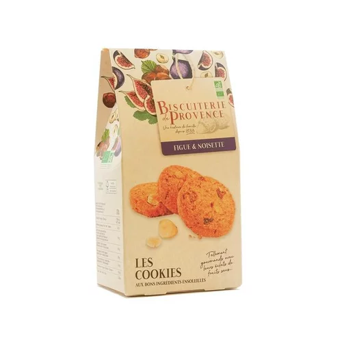 Jardin & pratique：Cookies bio figues et noisettes Biscuiterie de Provence - 120 g