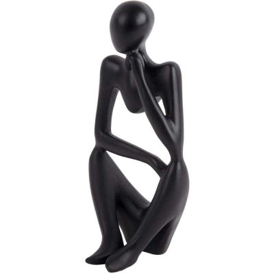 Statuette silhouette en polyrésine Wondering (Noir)