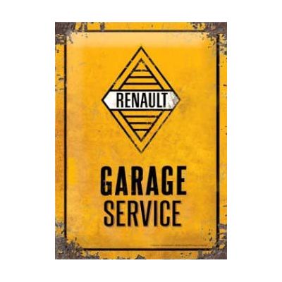 Plaque décorative en métal en relief 30 x 20 cm (Renault Garage Service)