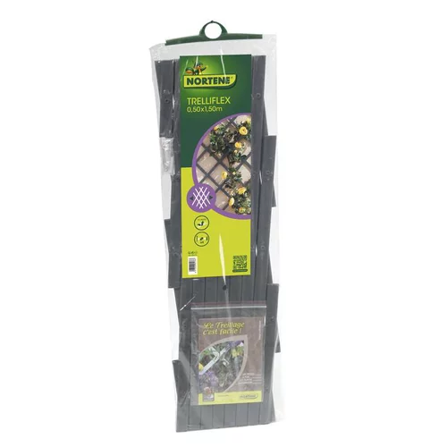 À avoir pour l’extérieur：Treillis extensible Treilliflex gris en PVC 150x50 cm