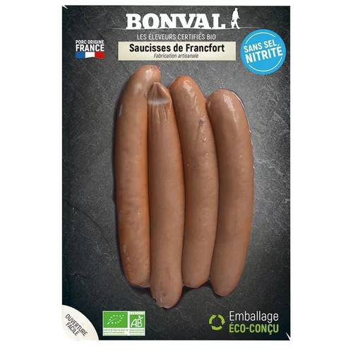 Bien pratique à l’extérieur：Saucisses de Francfort sans sel nitrité - 200 gr