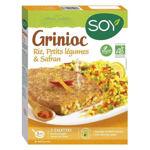 Solution extérieur:Grinioc de riz légumes et safran bio 200 g