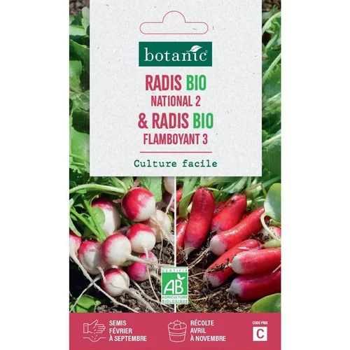La solution pour vos extérieurs：Mélange de graines radis national bio et de radis flamboyant bio botanic® - graines à semer