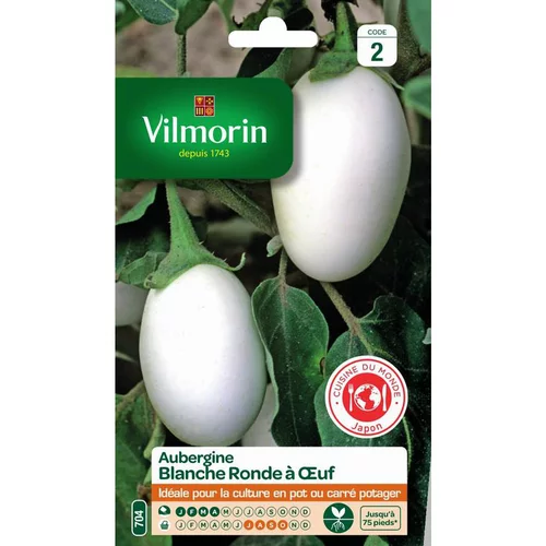 Pour profiter pleinement de l’extérieur:Graines d'aubergine blanche ronde à œuf Vilmorin - graines à semer