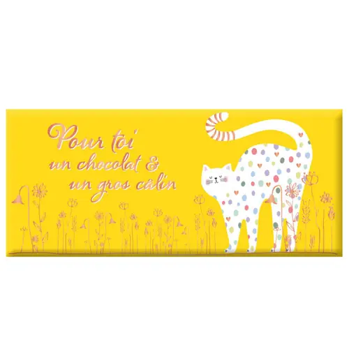Au service de vos extérieurs：Mini tablette chocolat lait « Pour toi un chocolat » Art Grafik - 30 g