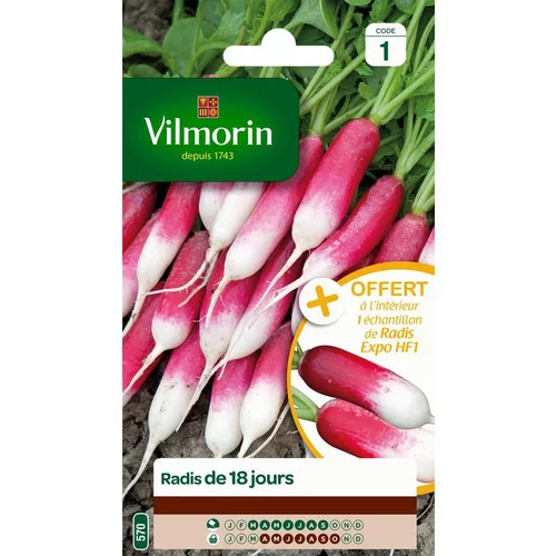 À découvrir au jardin：Graines de radis 18 jours Vilmorin - graines à semer