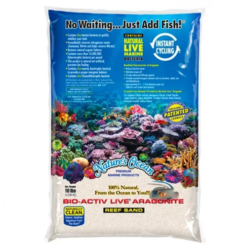 Extérieur durable:Sable blanc naturel aragonite vivant, fin, NATURE'S OCEAN - 4,54kg