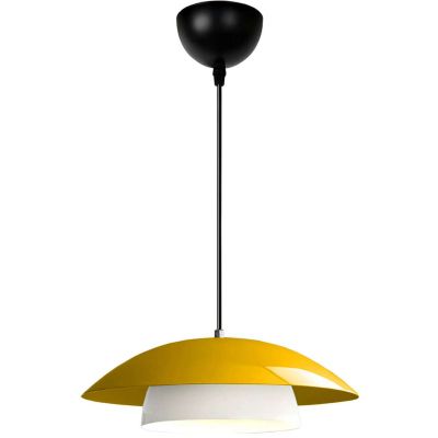 Suspension bicolore en métal Sunny (Jaune et blanc)