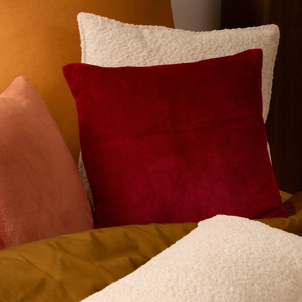 Coussin Ollis rouge 38 × 38cm – Atmosphera Créateur d'intérieur