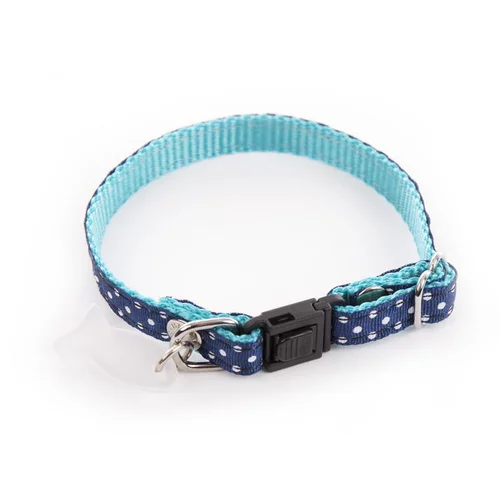 Solution pratique:Collier pour chat bleu à pois blancs