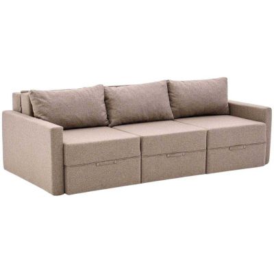 Canapé 3 places convertible avec coffre Saros (Marron)