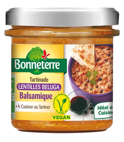 Pour tous jardins:Tartinade bio lentilles balsamique Bonneterre - 140 g