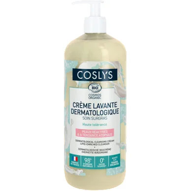Extérieur durable:Crème lavante bio dermatologique haute tolérance en flacon pompe Coslys - 1 L