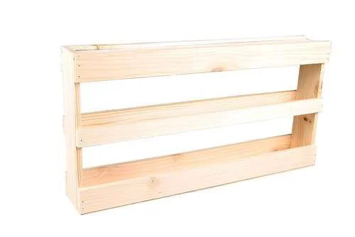 Une solution adaptée au jardin：Porte bouteille demi-mètre Silvio en bois de sapin naturel Cav Service - 6,2 x 49 cm
