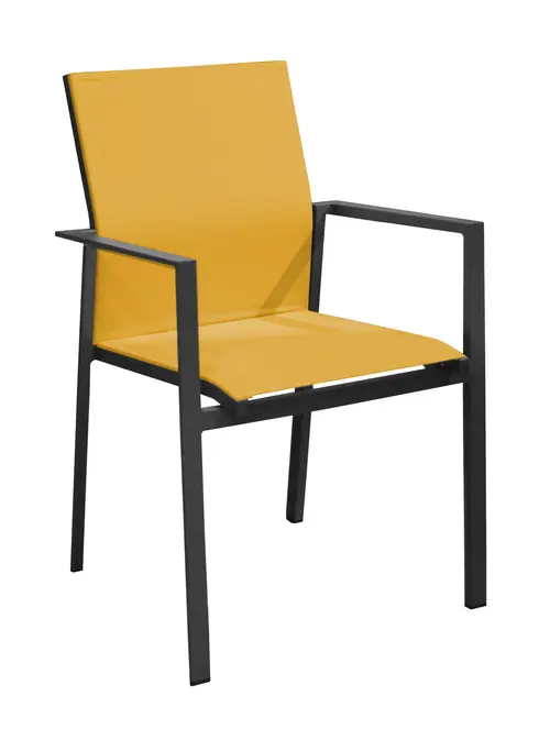 Pour un jardin accueillant:Fauteuil coloris moutarde Proloisirs Abelia - 61 x 87 x 56 cm