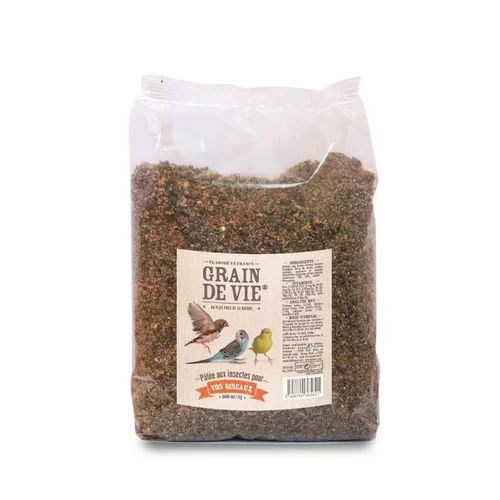 Essentiel extérieur：Pâtée élevage insectivore pour oiseaux Grain de Vie - 1kg
