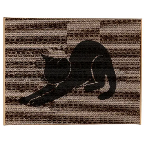 Pour un jardin agréable:Griffoir en carton recyclé motif chat - 43 x 34 x 2,5 cm