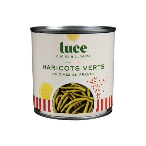 Pour votre espace vert:Haricots verts extra fins bio Luce - 400 g