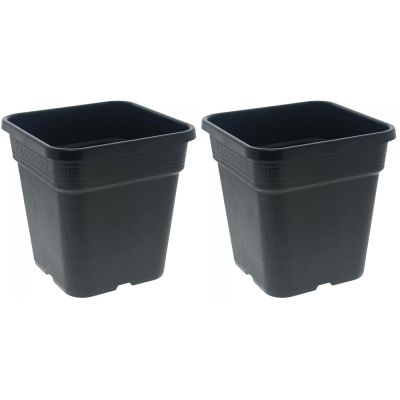 Pot de plantation carré noir 25 litres 33.5 x 33.5 x 34 cm (Lot de 2)