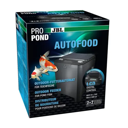 Pratique jardin：Distributeur de nourriture solaire pour les carpes koï et autres poissons de bassin coloris noir JBL Propond AutoFood - 375 x 375 x 462 mm