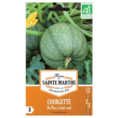 Pour vos envies d’extérieur：Graines de courgette de Nice à fruits ronds bio Ferme de Sainte Marthe - graines à semer