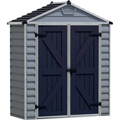 Abri de jardin en aluminium et polycarbonate gris et noir Skylight (1.7m²)
