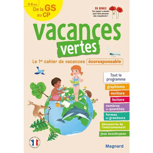 Jardin malin：Cahier de vacances 2023 "Vacances vertes de la GS au CP" aux Éditions Magnard