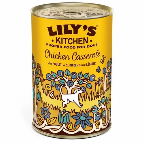 Sélection pour vos extérieurs：Aliment humide pour chien au poulet, dinde et légumes Lily’s Kitchen - 400 g