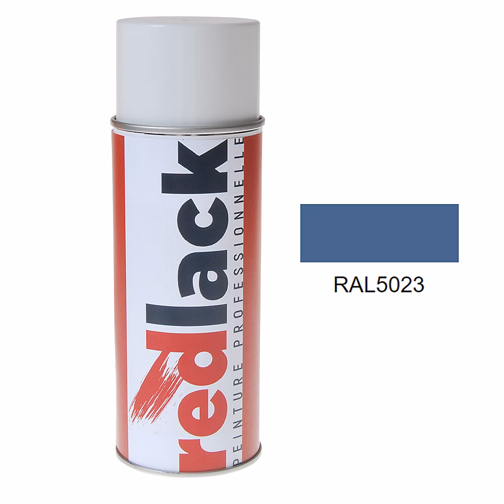 Bombe de peinture Aérosol | spray – 400ml – RAL 5023 Bleu distant – Brillant – multisupport – Redlack – RAL5023