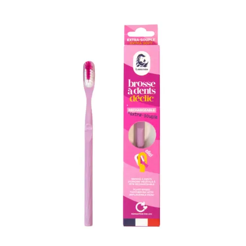 Pour faciliter la vie dehors:Brosse à dents rechargeable extra-souple coloris lilas Lamazuna
