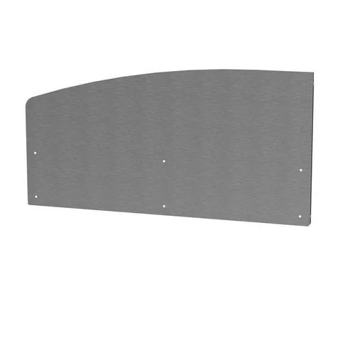 Un choix pratique pour le jardin:Crédence courbe gauche coloris gris en inox Le Marquier - 80 x 1,5 x 40,6 cm