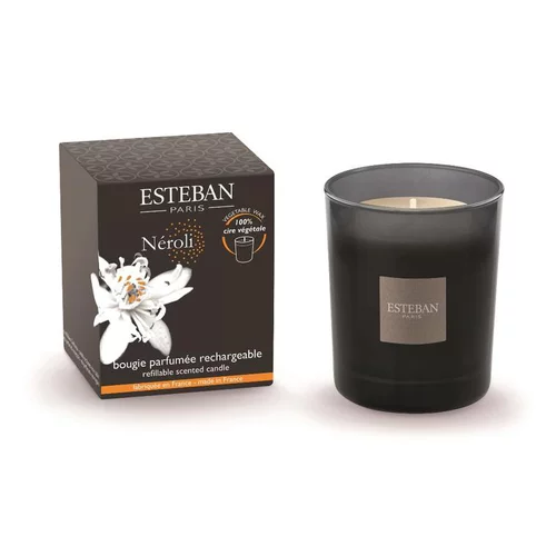 Choix nature：Bougie parfumée rechargeable Initiale Néroli Esteban - 180 g
