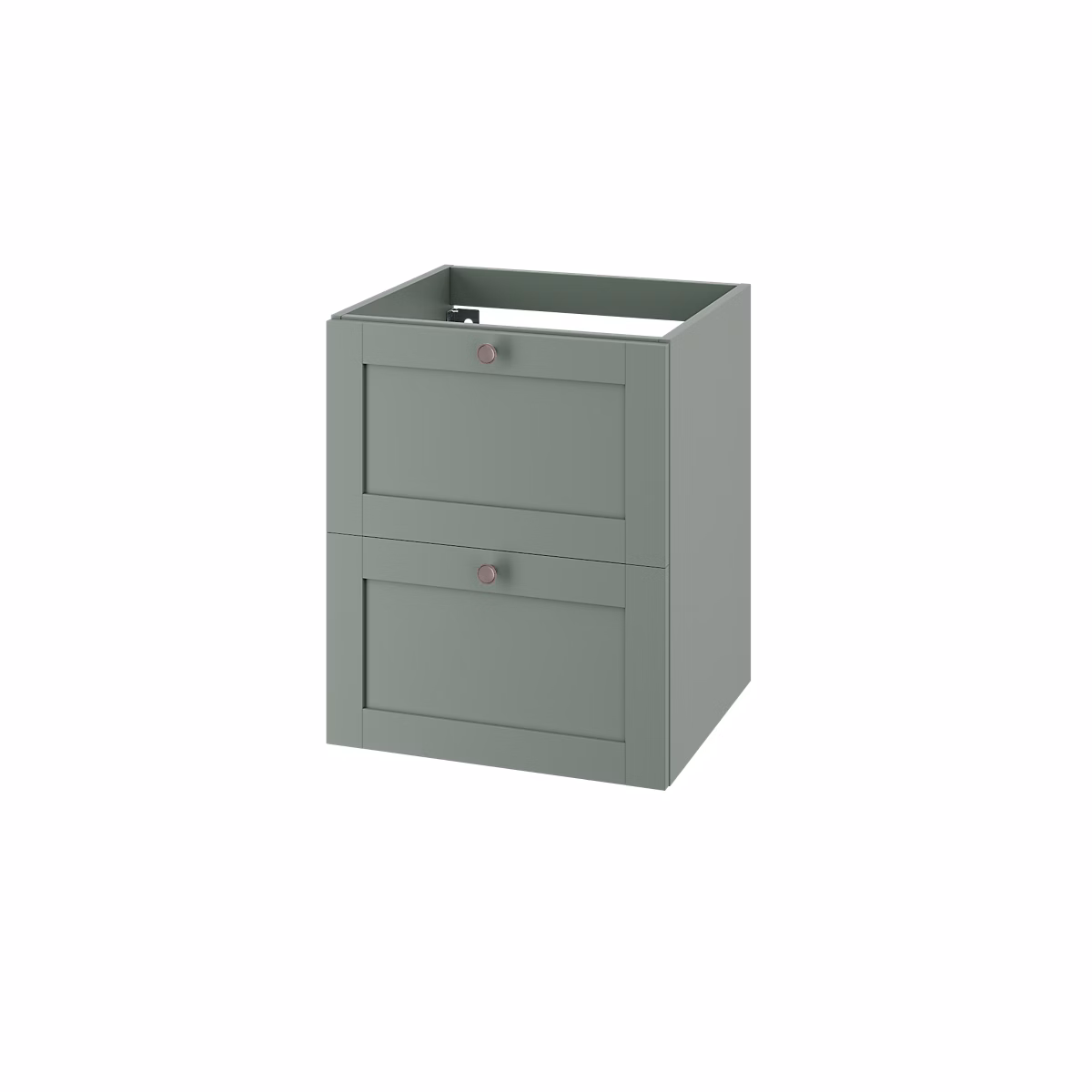 Meuble sous vasque suspendu vert sauge 2 tiroirs l.50 x H.60 x P.45 cm GoodHome Imandra – Réf. CNHOBNTMY9920621039