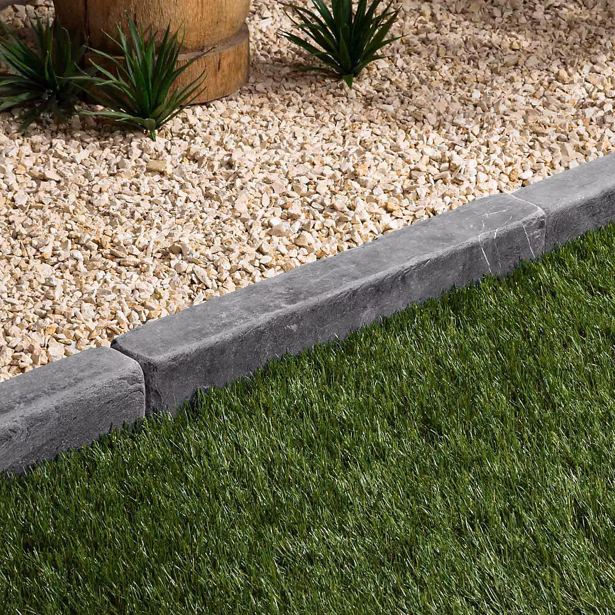 Bordure de jardin Ardoise Noire Vieillie 50 × 8 × 6 cm (lot de 5 bordures soit 2 – 5 mètres), RO'MA NATURE