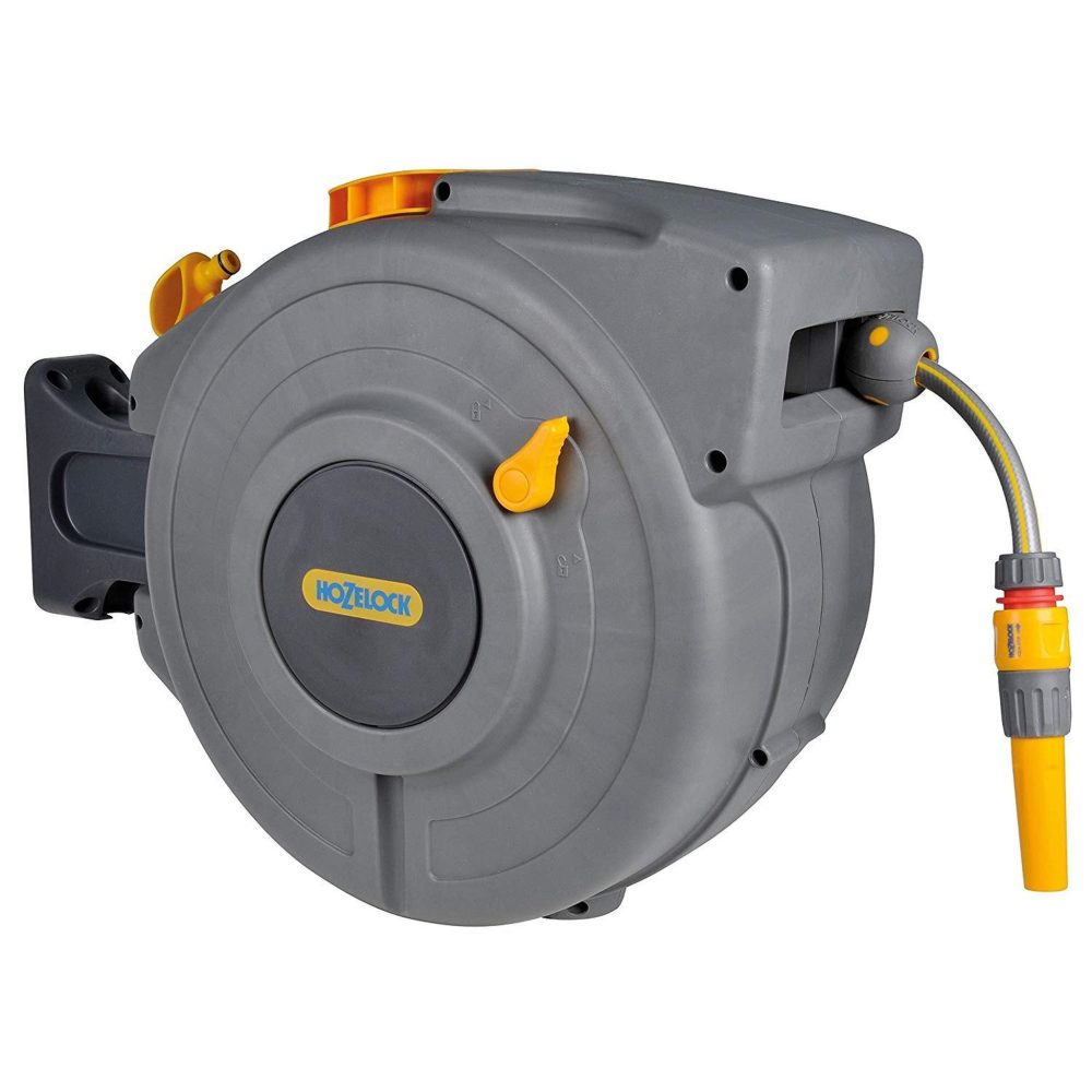 Hozelock Dévidoir caréné fixation murale enroulement automatique avec tuyau 20 m