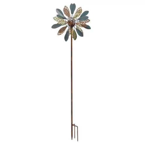 Un choix malin pour l’extérieur：Décoration solaire à piquer en métal et verre multicolore Spinner Mistral