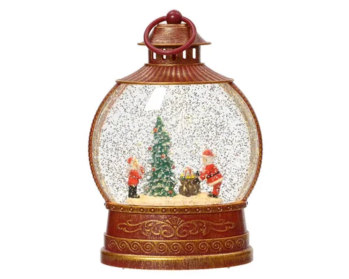 Le petit plus du jardin：Boule de Noël animée intérieur micro LED - 8 x 25,5 cm