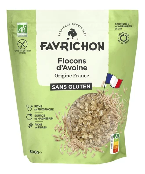 Idée nature:Flocons d'avoine sans gluten bio Favrichon - 500 g
