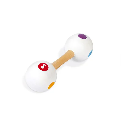 Le bon choix pour le jardin：Haltère maracas Confetti en bois – 1 à 3 ans