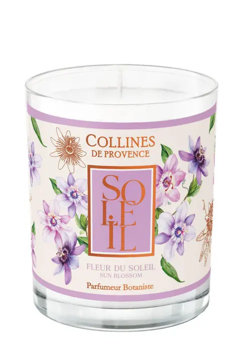 Jardin actuel:Bougie parfumée cire végétale senteur fleur du soleil Collines de Provence - 180 g