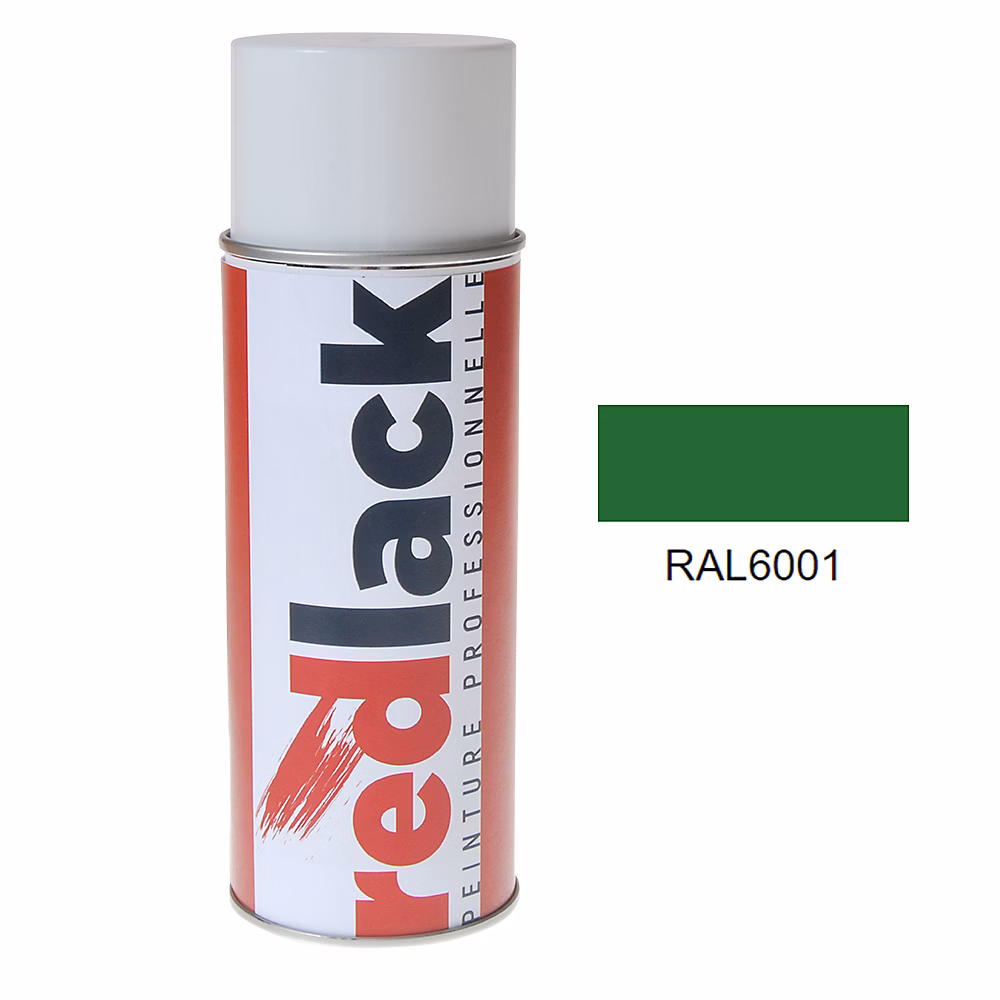 Bombe de peinture Aérosol – spray | 400ml | RAL 6001 Vert émeraude | Mat | multisupport | Redlack | RAL6001