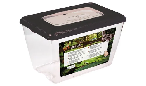 Déco jardin:Terrarium en plastique coloris noir Reptile Planet Repti Tank - Taille XL 38,5 x 21,5 x 24 cm