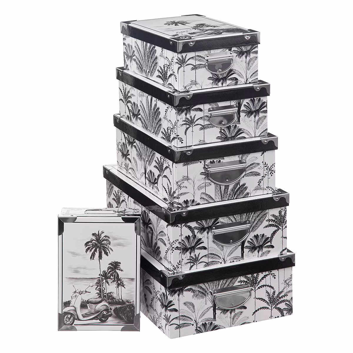 6 boîtes coins metal noir et blanc – 5five