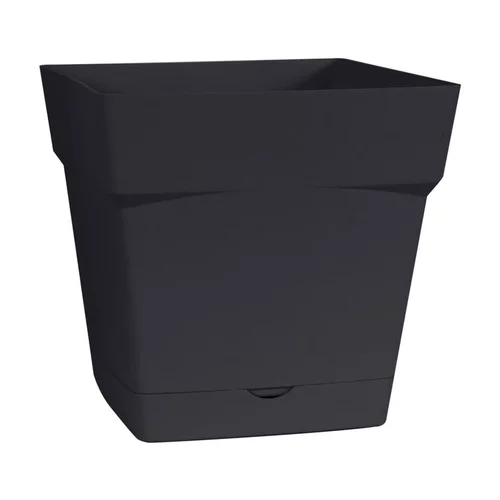 Pour un extérieur à votre image:Pot carre Toscane Gris anthracite L24,8 x l24,8 x H24