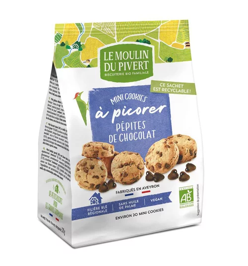 Déco extérieur:Mini cookies bio à picorer Moulin du pivert - 170 g