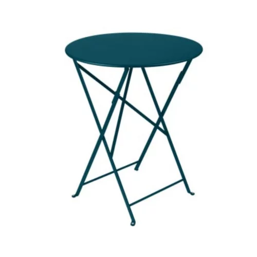 Jardin à découvrir:Table pliante Bistro FERMOB bleu acapulco Ø60xh74